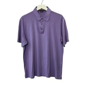 Michael Kors Purple Short Sleeve Polo Shirt Men's Size Large 100% Cotton